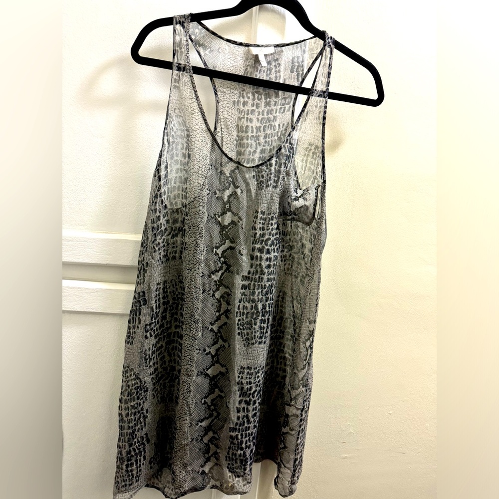 Joie Sheer Snakeskin Top